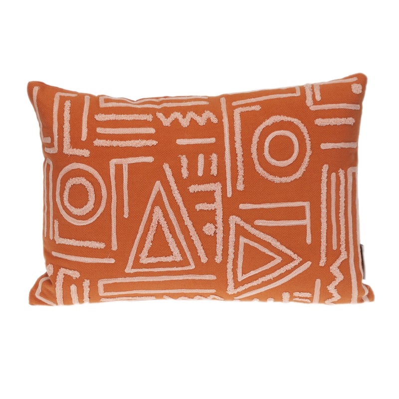 Geometric Crosshatch Rectangular Throw Pillow - 20" - Orange