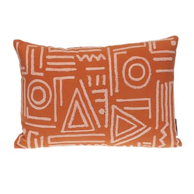 Geometric Crosshatch Rectangular Throw Pillow - 20" - Orange