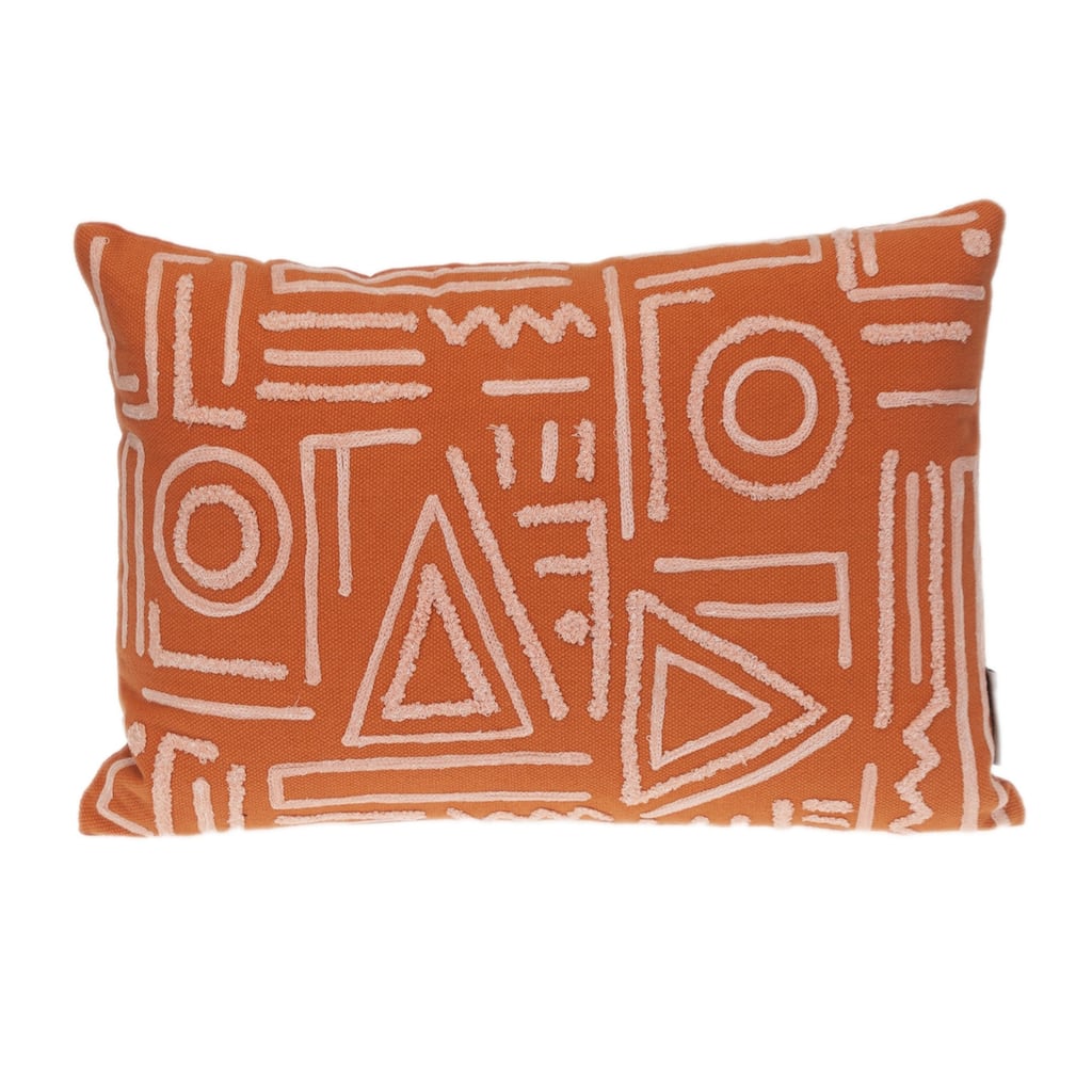 Geometric Crosshatch Rectangular Throw Pillow - 20" - Orange