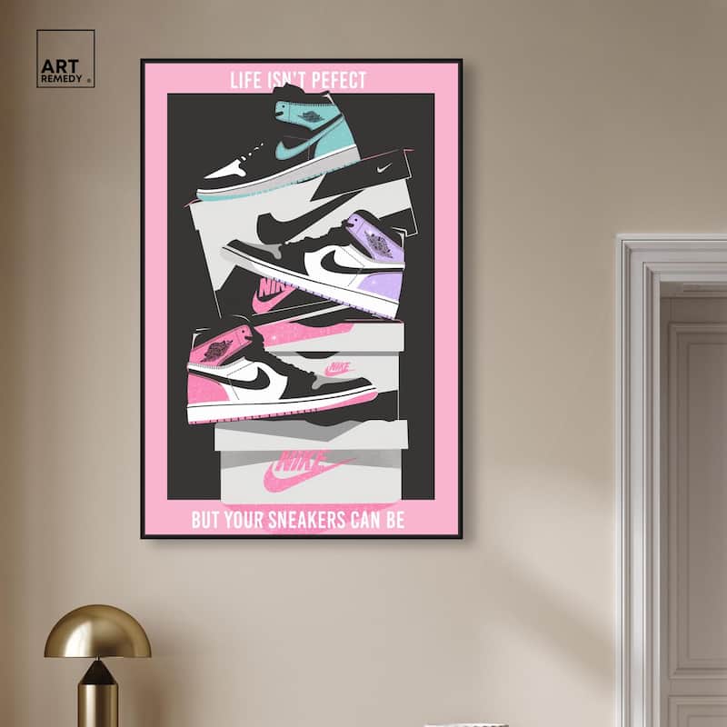 Pastel Big Sneaker Stack Canvas by Art Remedy