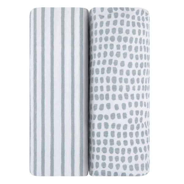 slide 2 of 7, Baby Fitted Waterproof Bassinet Sheet 2 Pack