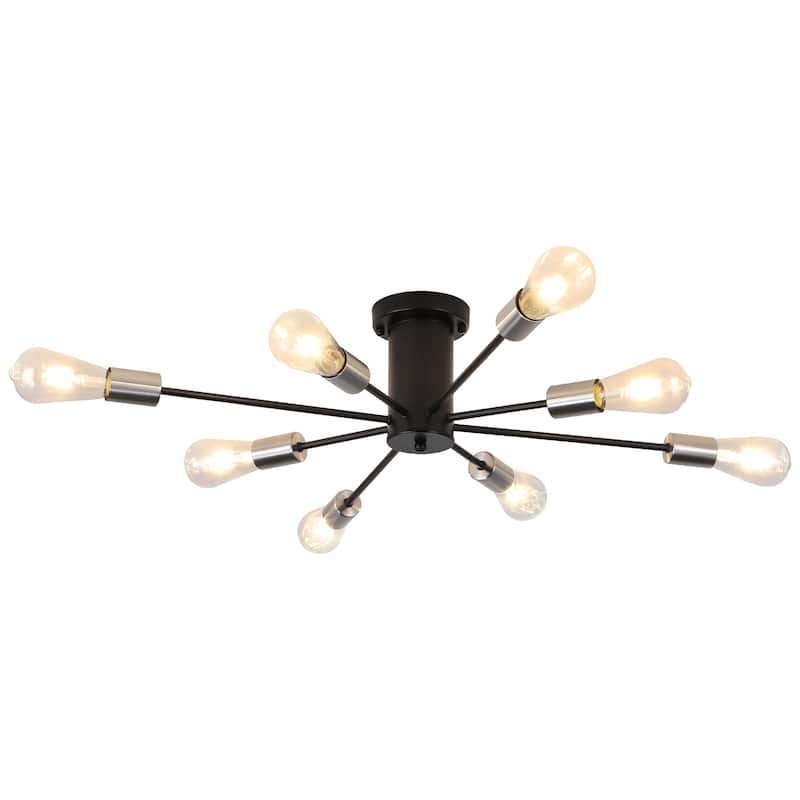 8-Light Modern Semi Flush Mount Lights for Kitchen Study Living Room