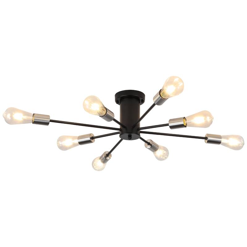 8-Light Modern Semi Flush Mount Sputnik Ceiling Light for Kitchen Bedroom Dining Room