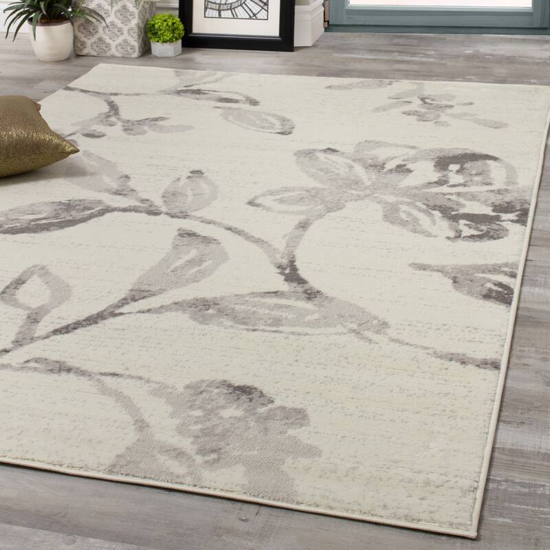 Madrid Collection - Watercolour Flower Pattern Rug