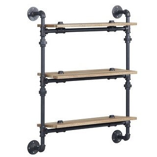 Vida 35 Inch Wall Mount Rack, 3 Tier - Industrial Pipe Frame - 28 L x 9 ...