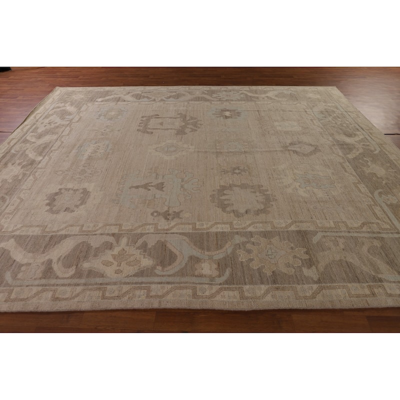 Oushak Oriental Area Rug Turkish Hand-Knotted Wool Carpet - 9'0" x 11'8"