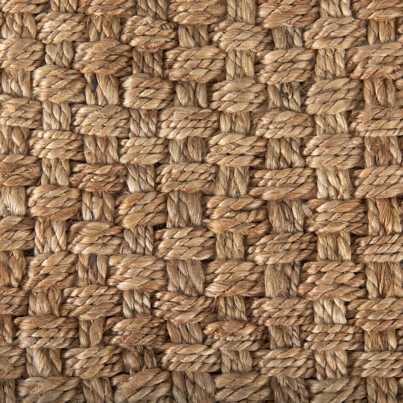 Mercana "Aylin" Brown Jute Square Pouf