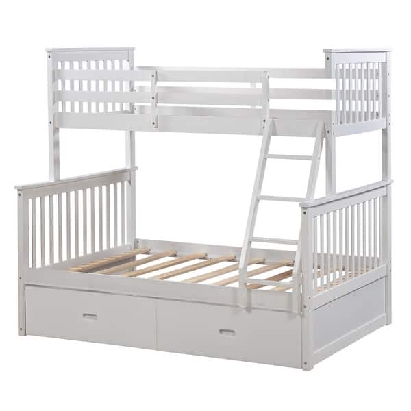 slide 2 of 11, Elegant Twin over Full Bunk Bed White