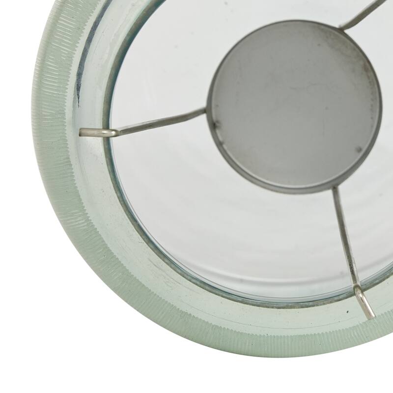 Turquoise Glass Contemporary Candle Holder 8 x 7 x 7 - 7 x 7 x 8Round