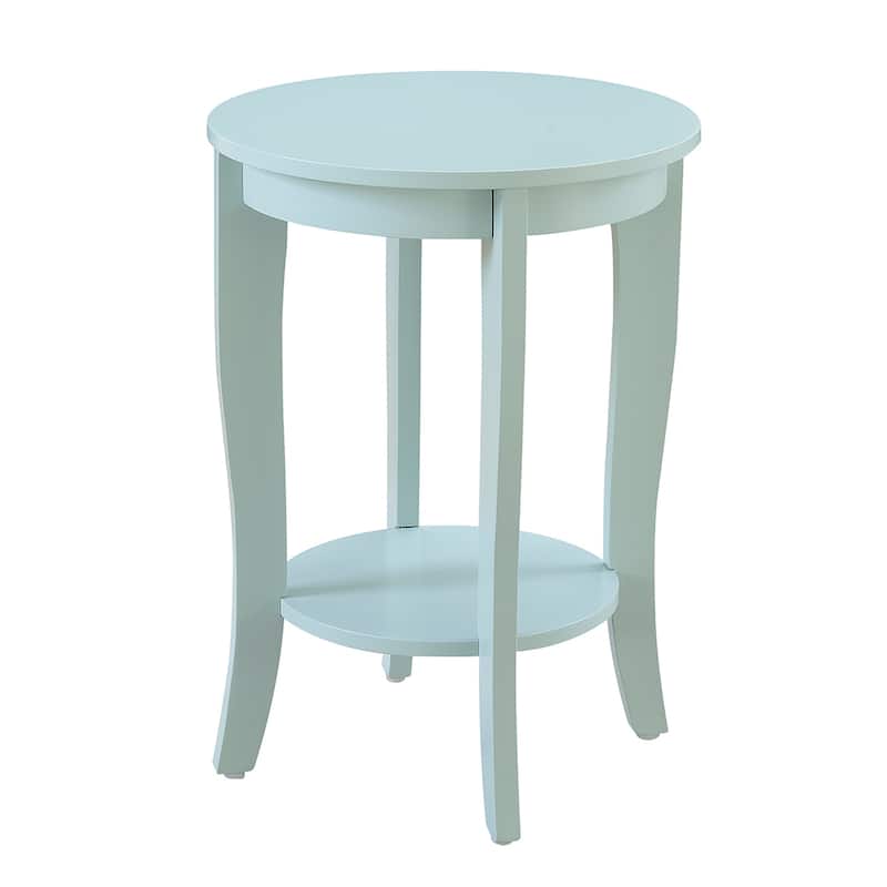 Round End Table - Modern Accent Table with Storage Shelf - Living Room Coffee Table - 24