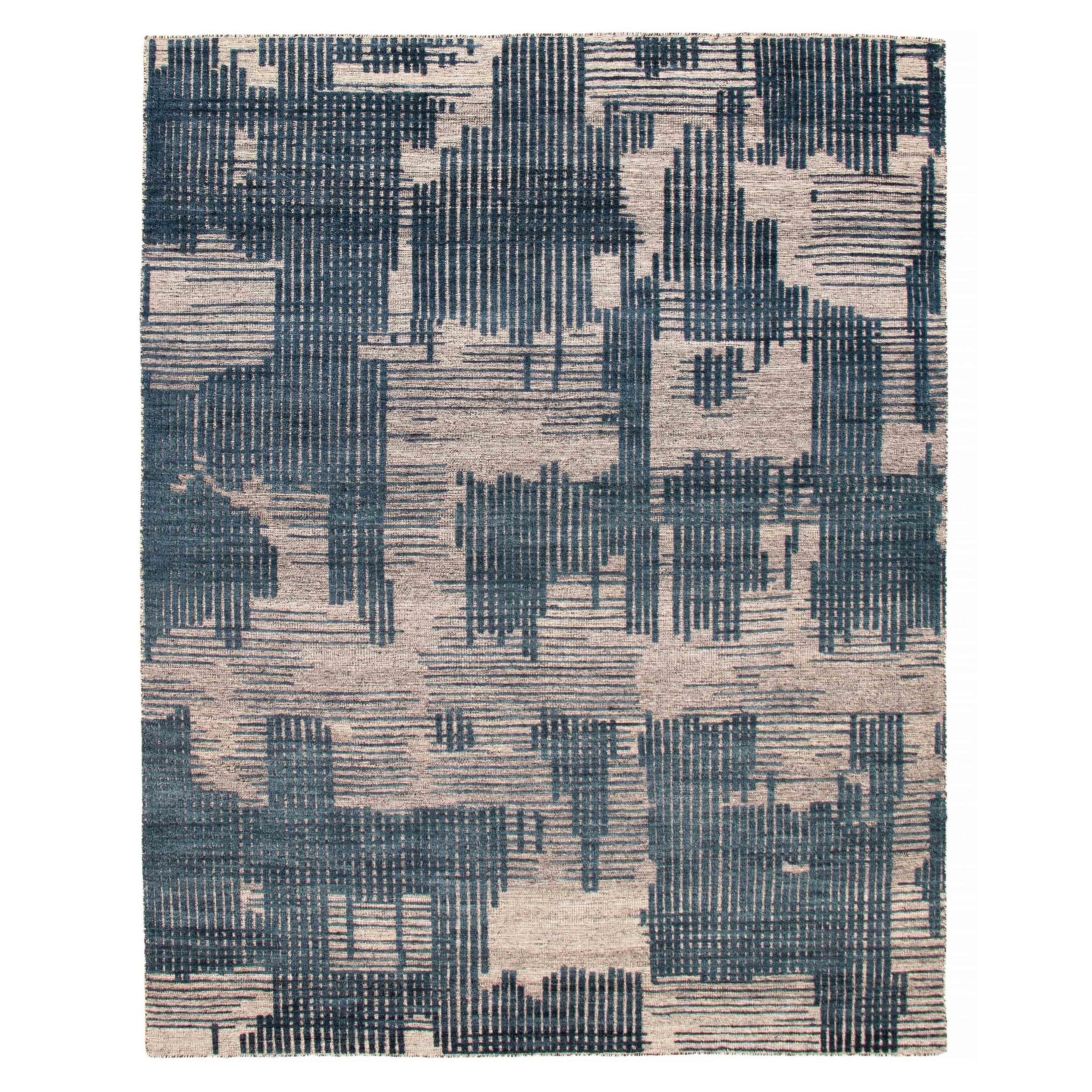 ECARPETGALLERY Hand-knotted Tangier Dark Blue Wool Rug - 8'0 x 10'4