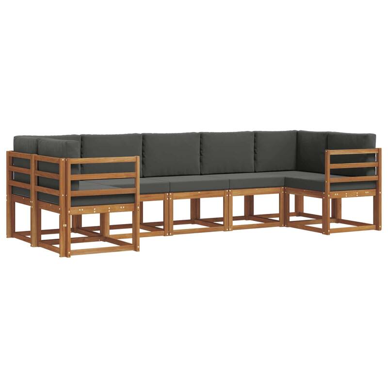 vidaXL Outdoor Sofa Set with Cushion 7 pcs Natural and Anthracite