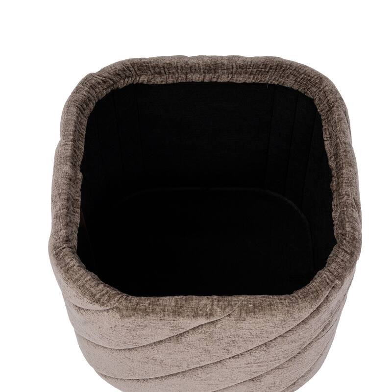 Square Diagonal Tufted Folding Storage Ottoman with Reversible Lid