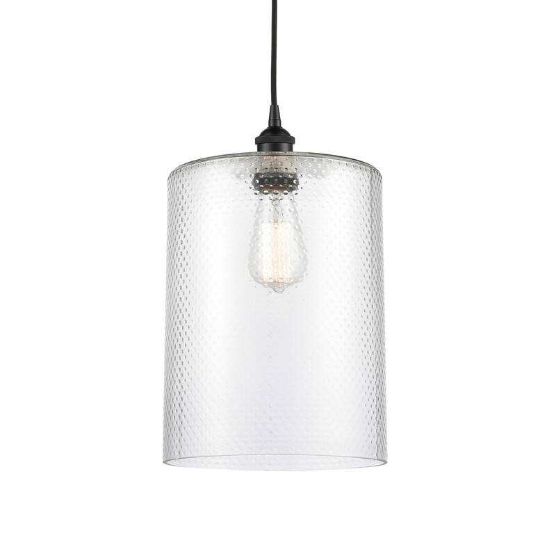 Innovations Lighting 616-1P-16-9-L Cobbleskill Pendant Cobbleskill 9" - Matte Black / Clear