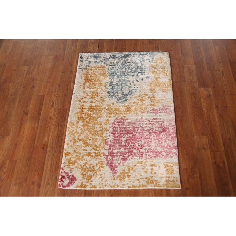 Multicolor Abstract Modern Foyer Foyer Rug Handmade Wool Carpet - 2'0"x 3'0"