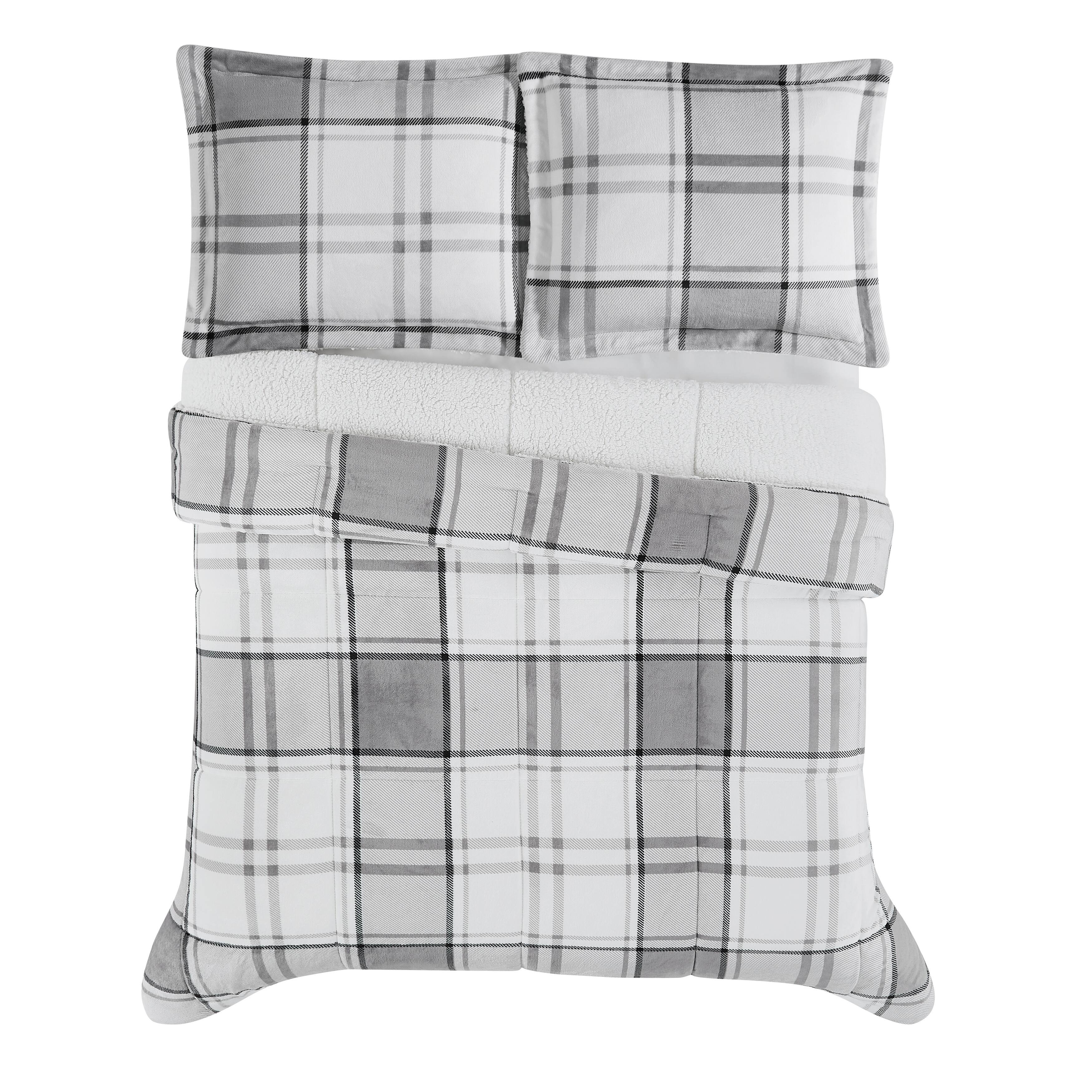 London Fog Faux Fur Plaid 3 Piece Comforter Set On Sale Bed Bath