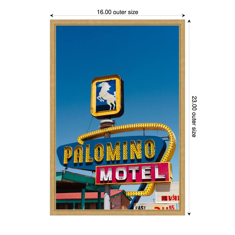 Palomino Motel II by Bethany Young Framed Canvas Wall Art Print - Sylvie Bright Gold - 16 x 23 in