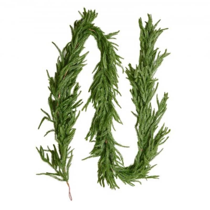 Lush Green Norfolk PE Christmas Garland with Full Fluffy Design for Home and Holiday Decoration