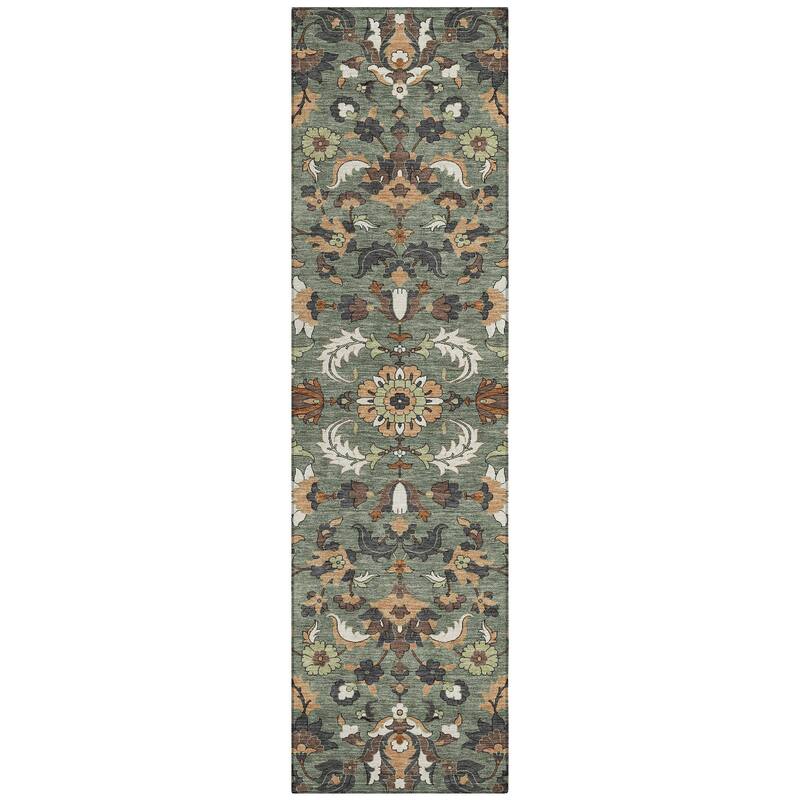 Machine Washable Indoor/ Outdoor Traditional Lanelle Chantille Rug