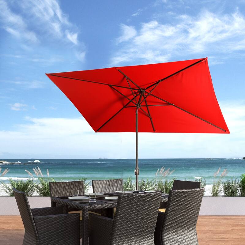 10 ft. Aluminum Rectanglar Market Patio Umbrella without Base