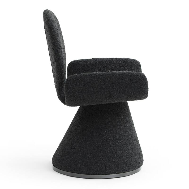Modrest Neptune Contemporary Black Fabric & Brushed Black Gun Dining Chair