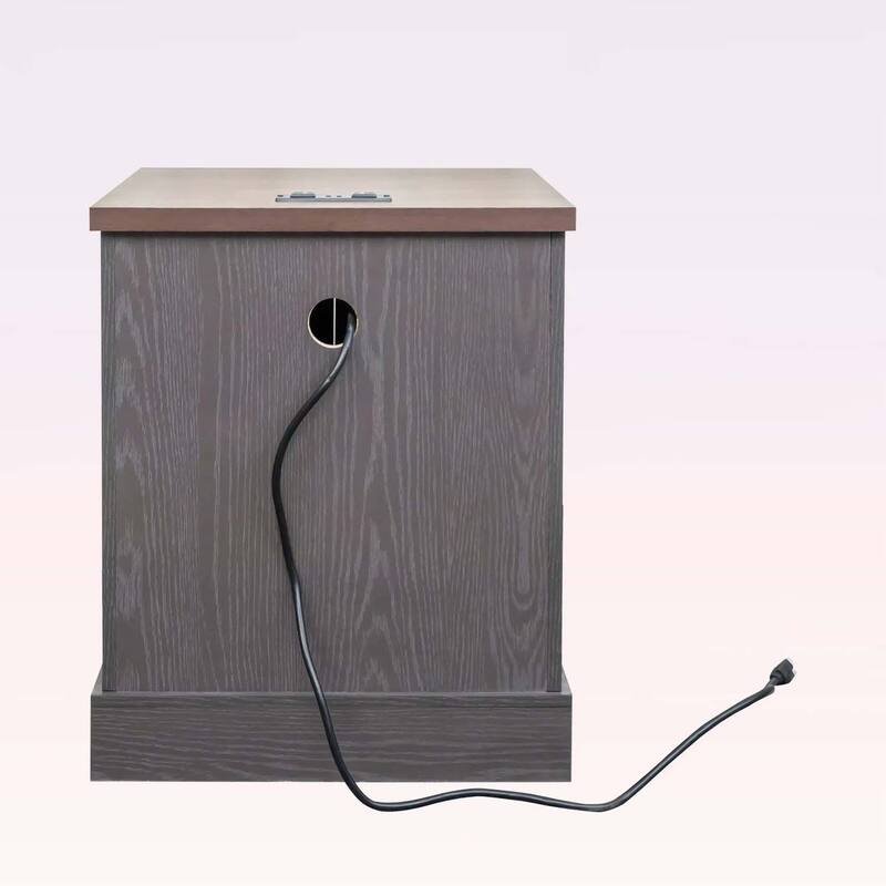 Farmhouse End Table with Charging Station