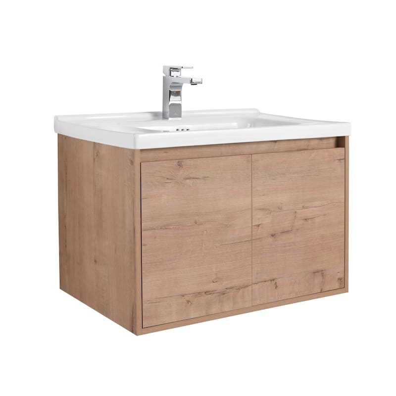 Blossom 28" Wall Mounted Floating Bathroom Vanity with Ceramic Sink