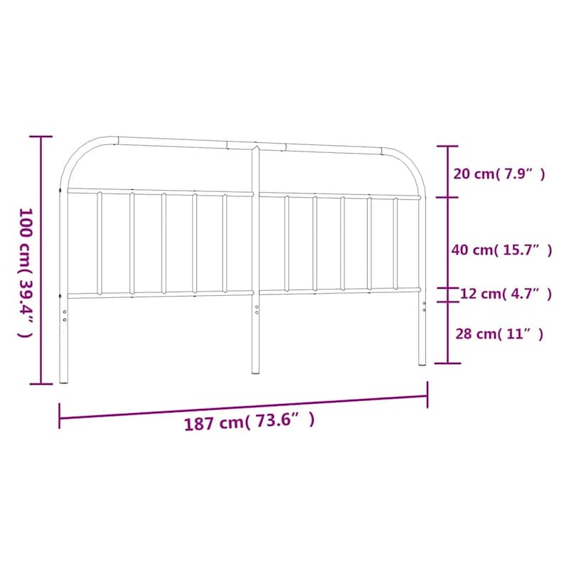 vidaXL 38.2 Inch Metal Headboard, Farmhouse Rustic Headboard Only