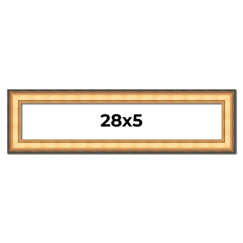 28x5 Frame Gold Plein Aire Solid Wood Picture Frame Width 2 Inches |