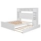 preview thumbnail 4 of 13, Queen Size Wooden Bed with Trundle, Cabinet, and Sockets, White