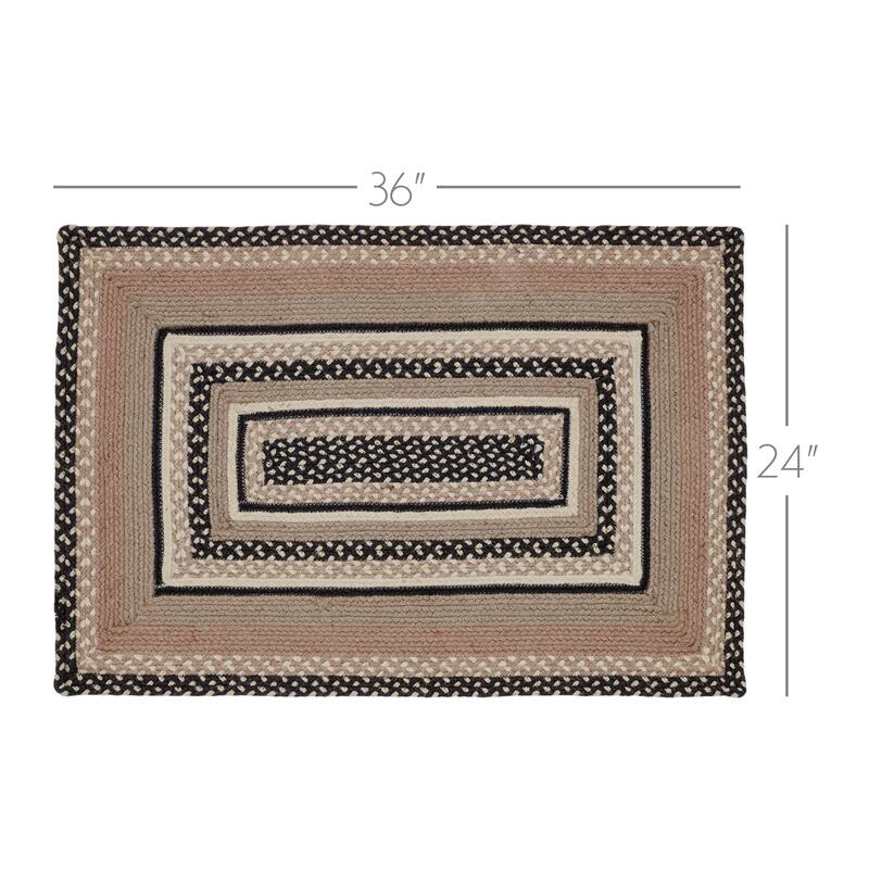 Sawyer Mill Charcoal Creme Jute Rug Rect w/ Pad 24x36 - 3'6"