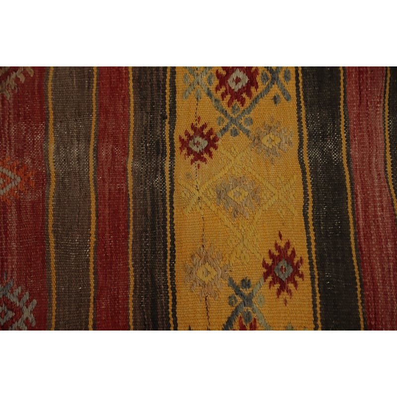 Hand Woven Oriental 100% Wool Carpet Southwestern Tribal Multi-Colored Kilim Area Rug - 10' 3'' X 5' 0''