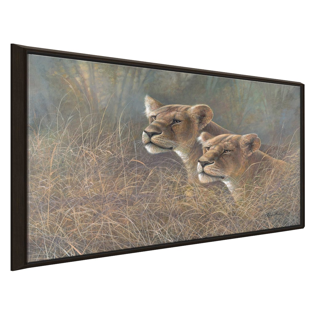 "Sisters of the Serengeti" by Ruane Manning Print on Floating Canvas