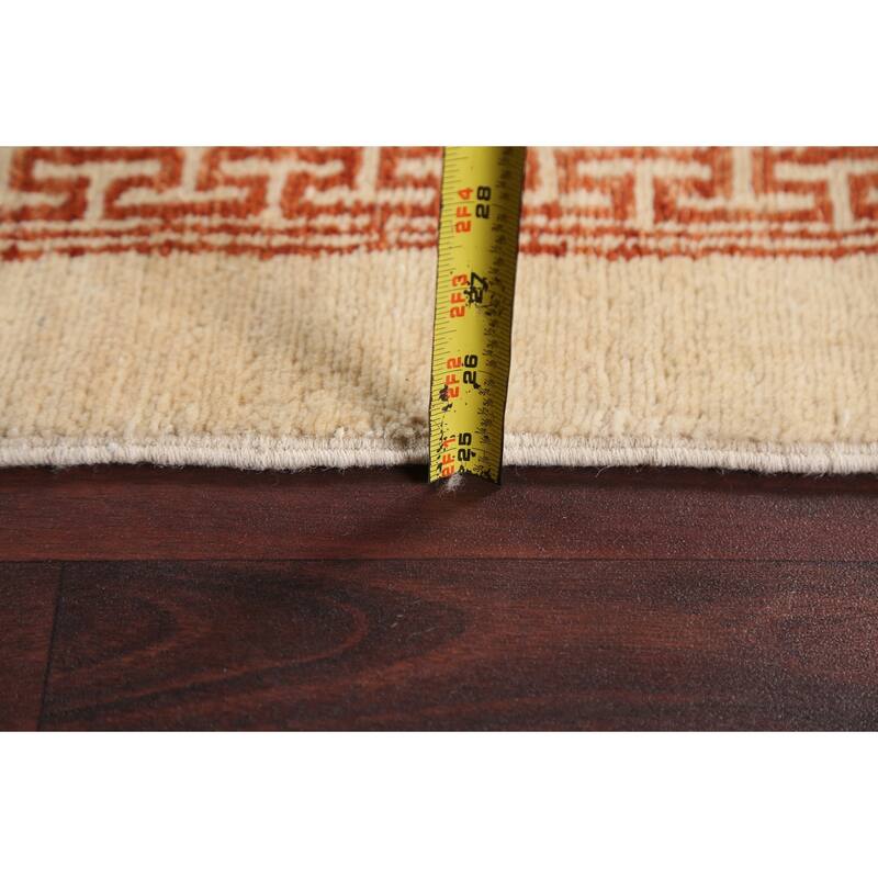 Neutral Gabbeh Kashkoli Wool Runner Rug Hand-knotted Oriental Carpet - 2'8" x 9'11"