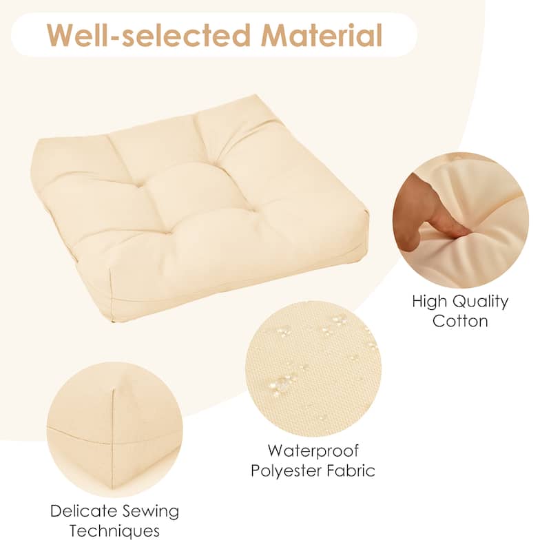 Costway 2 PCS 21'' x 21'' Patio Chair Seat Cushion Pads Indoor/Outdoor
