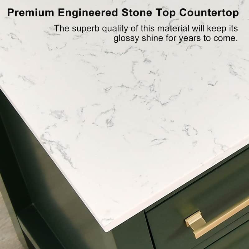 PROOX 48 inch Freestanding Bath Vanity Engineered Countertop and Ceramic Sink