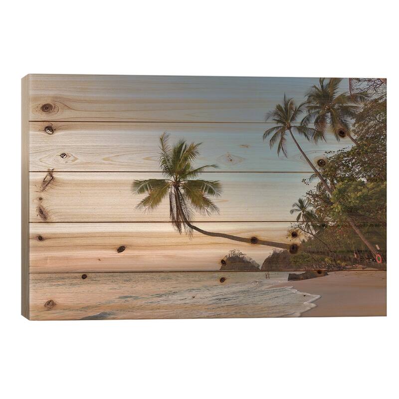 Sunset On Tropical Beach, Costa Rica Print On Wood by Matteo Colombo - Multi-Color - 18x26x1.5