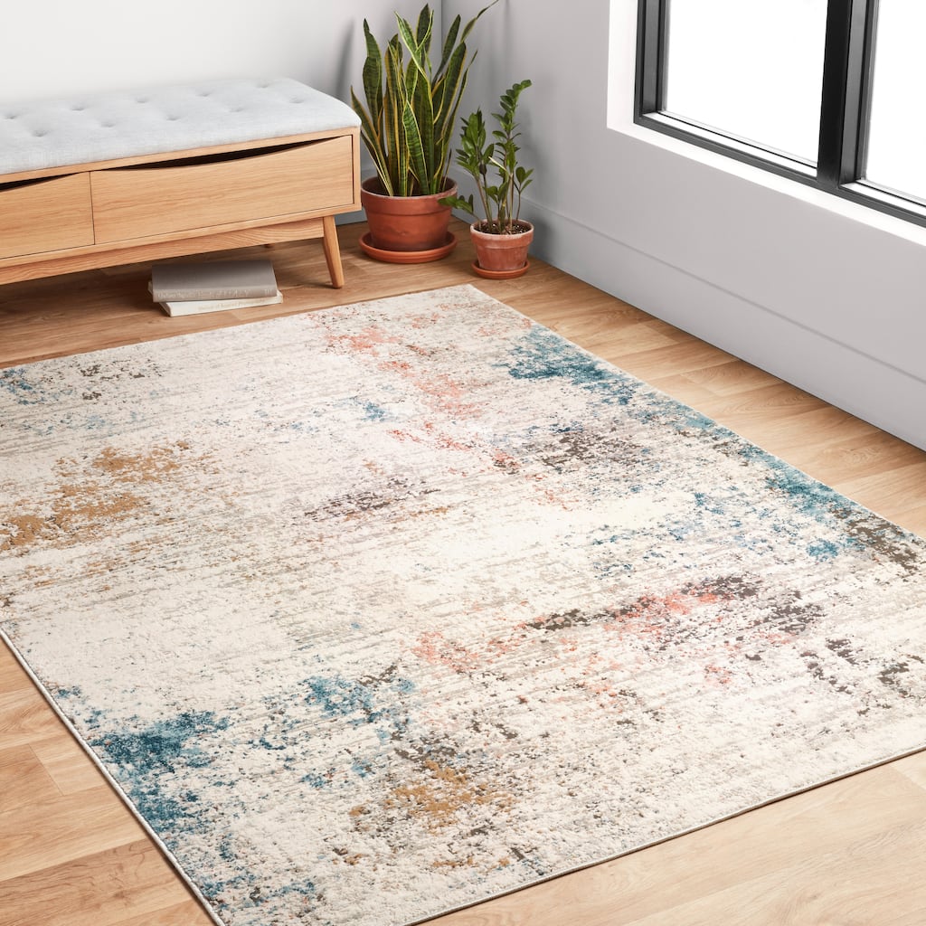 Alexander Home Keara Abstract Distressed Contemporary & Modern Rug