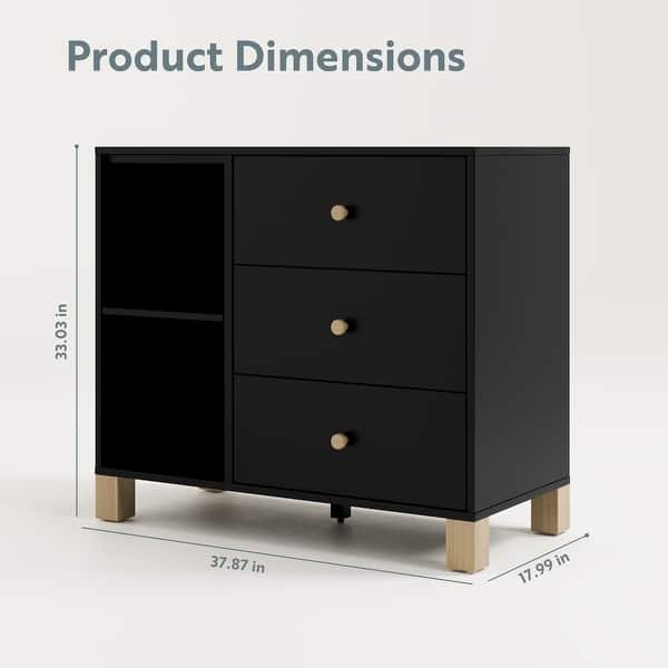 dimension image slide 1 of 2, Storkcraft California 3 Drawer Combo Dresser