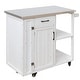 preview thumbnail 47 of 53, Outdoor Kitchen Island with Stainless Steel Top & Storage, Lockable Wheels