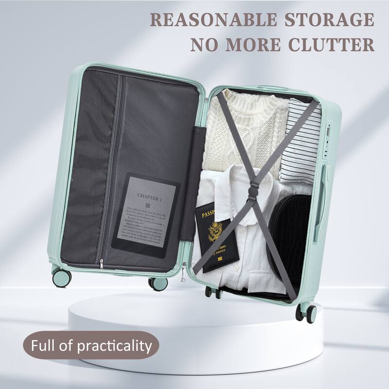 3 PCS in ABS Spinner Wheel Luggage, TSA Combination Lock for Big and Middle Size