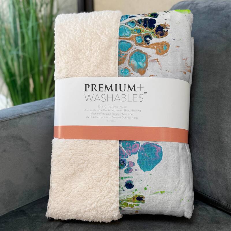 Premium Machine Washable ASB65 Abstract Modern Sherpa Throw Blanket