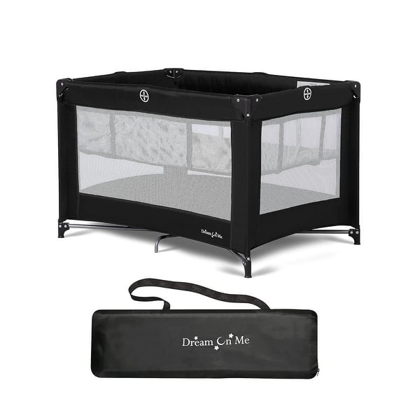 slide 2 of 28, Dream On Me Zazzy Portable Playard with Bassinet Black