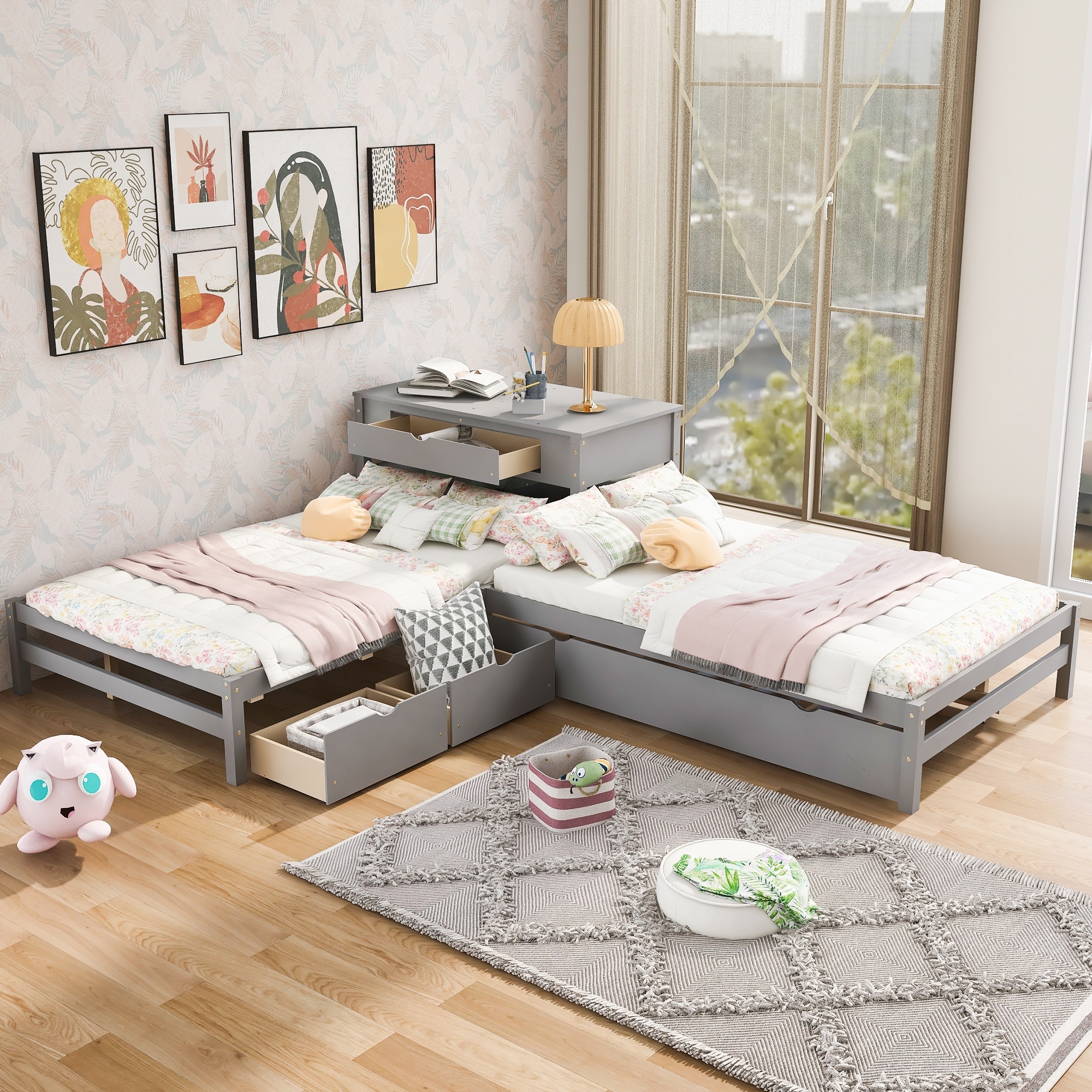 L shaped shop beds with storage