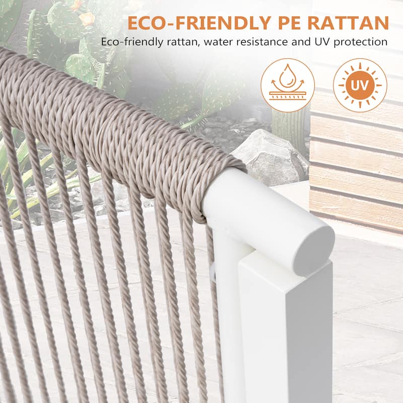 Outdoor Patio Furniture Aluminum PE Rattan Wicker Half Round Curved Sofa Sectional Set