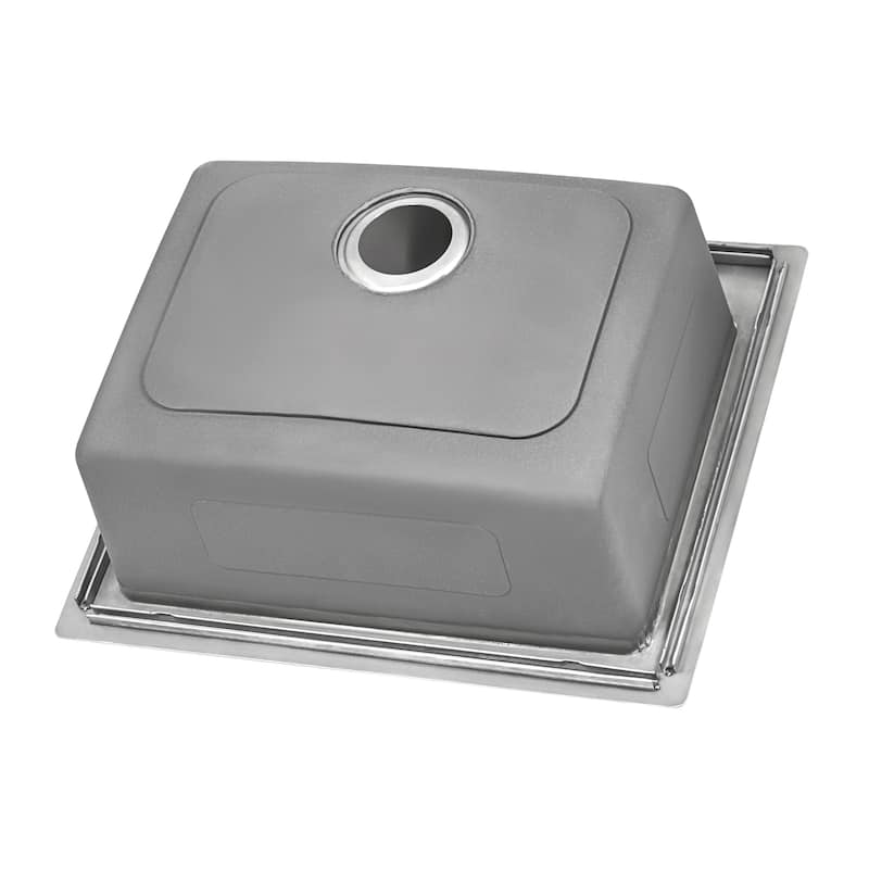 Ruvati 25 x 22 inch Drop-in Topmount Kitchen Sink 16 Gauge Stainless Steel Single Bowl - RVM5025 - 8' x 11'