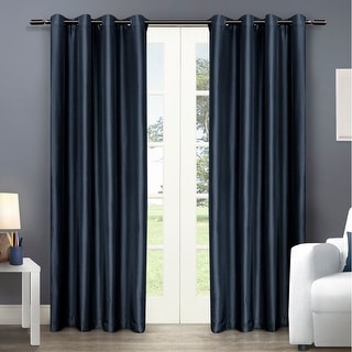 ATI Home Chatra Faux Silk Grommet Top Curtain Panel Pair