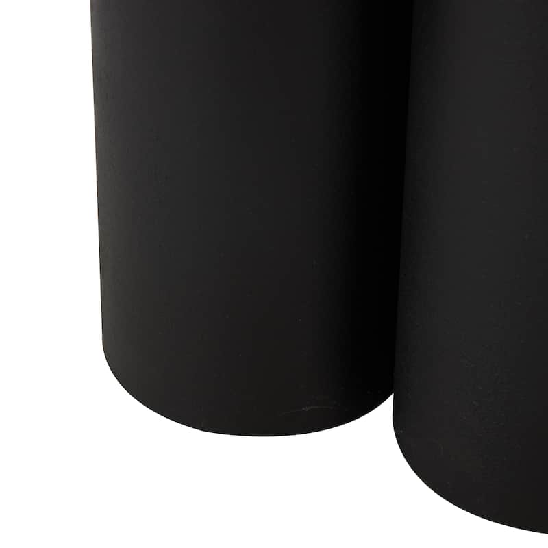 Black Metal Side End Accent Table with White Marble Tabletop