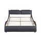 preview thumbnail 3 of 25, Merax Upholstered Faux Leather Platform Bed with LED Light