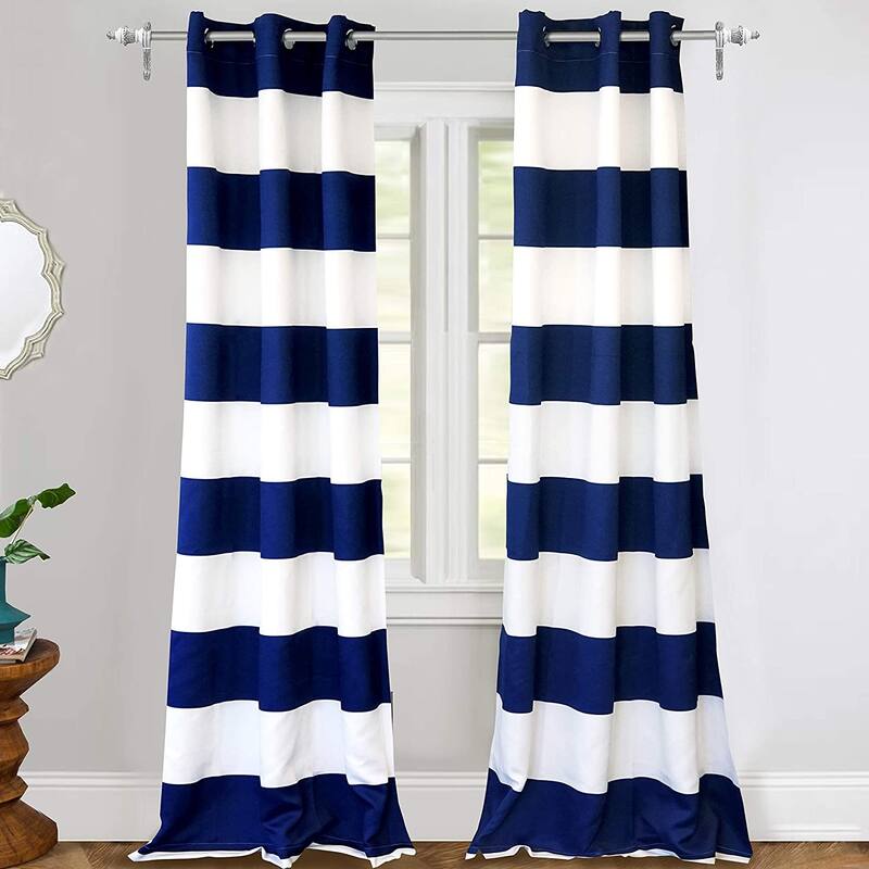DriftAway Mia Stripe Room Darkening Curtain Panel Pair